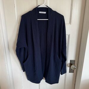Kokun navy cashmere open cardigan size small. Oversized fit